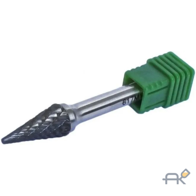 Шарошка коническая по металлу(216 12мм.216 хвостовика 6мм).в пластиковом футляре (RF-617M1225)